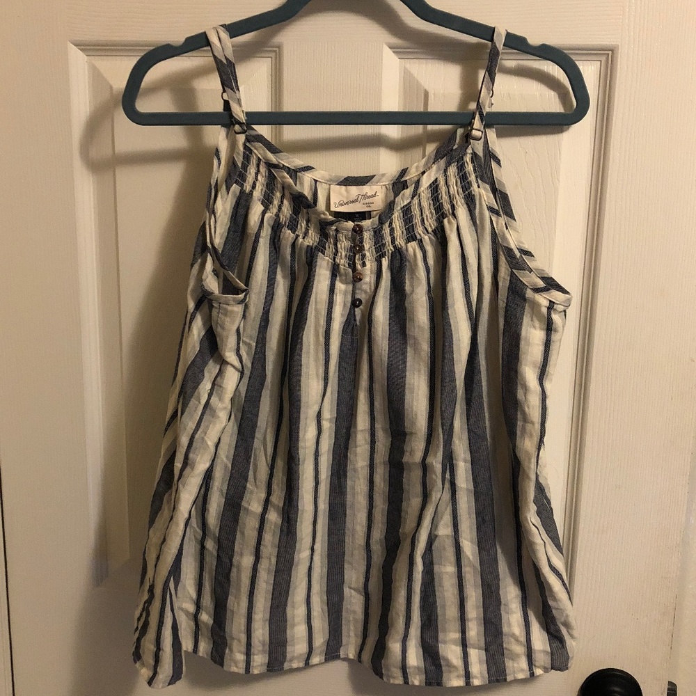 blue striped tank top